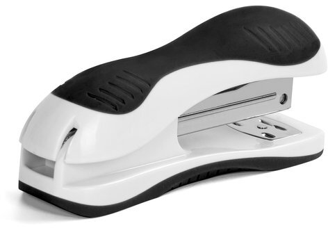 Степлер №24/6, 26/6 BRAUBERG "JET", до 20 листов, эргономичный, бело-черный, 227797