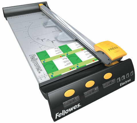 Резак роликовый ELECTRON A3, 10 л, длина реза 455 мм, металлическое основание, LED-указка реза, FELLOWES, FS-54105