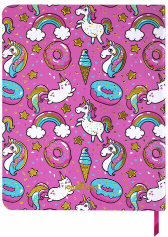 Дневник 1-4 класс 48 л., кожзам (гибкая), печать, фольга, ЮНЛАНДИЯ, "Unicorns", 106164