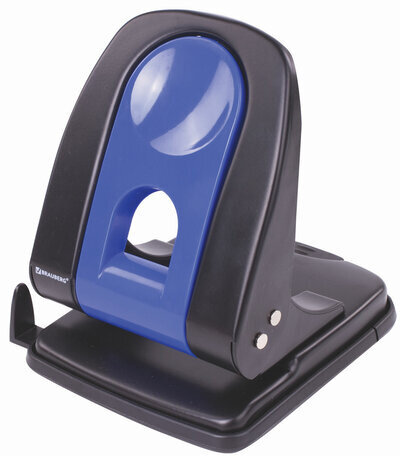 Дырокол металлический BRAUBERG "Office-Expert", до 35 листов, черно-синий, 228605