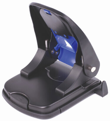 Дырокол металлический BRAUBERG "Office-Expert", до 35 листов, черно-синий, 228605