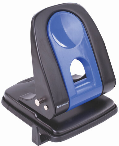 Дырокол металлический BRAUBERG "Office-Expert", до 35 листов, черно-синий, 228605