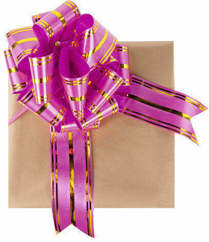 Бант-шар d = 15 см для подарка НАБОР 3 шт., золотые полосы, фуксия, бирюза, зеленый, ЗОЛОТАЯ СКАЗКА, 591836