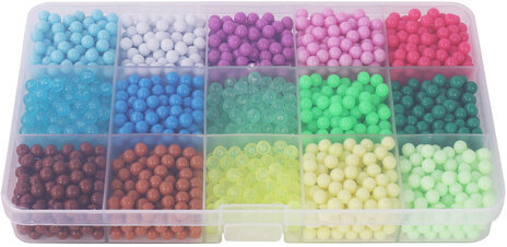 Аквамозаика 30 цветов 12000 бусин, с трафаретами, инструментами, аксессуарами, BRAUBERG KIDS, 664917