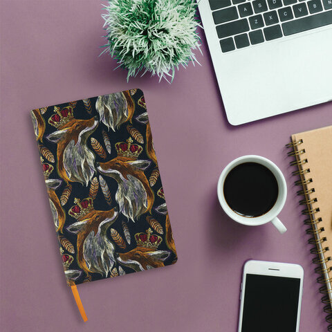 Ежедневник недатированный А5 (138х213 мм), BRAUBERG VISTA, под кожу, гибкий, 136 л., "Fox king", 112023