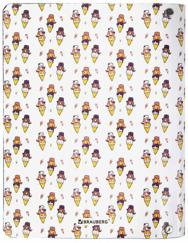 Тетрадь на кольцах А5 (180х220 мм), 80 л., под кожу, BRAUBERG VISTA, "Meow", 112127