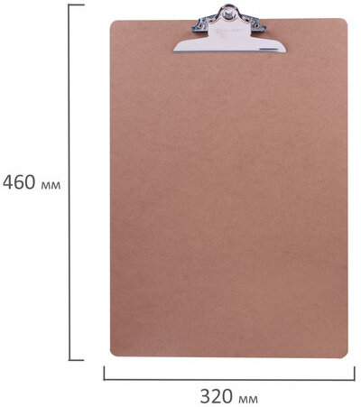 Доска-планшет БОЛЬШОГО ФОРМАТА (320х460 мм), А3, BRAUBERG "Eco" с прижимом, МДФ, 3 мм, СВЕТЛО-КОРИЧНЕВАЯ, 232226