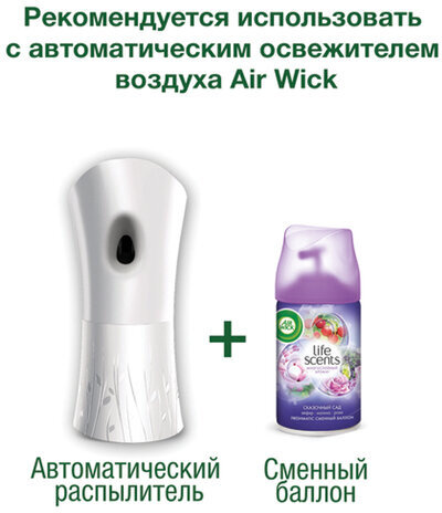 Сменный баллон 250 мл, AIRWICK LifeScents "Сказочный сад", для автоматических освежителей, универсальный