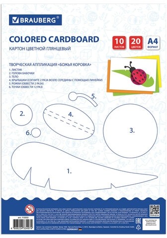 Картон цветной А4 2-цветный МЕЛОВАННЫЙ EXTRA, 10 листов, 20 цветов, в папке, BRAUBERG, 200х290 мм, 113553