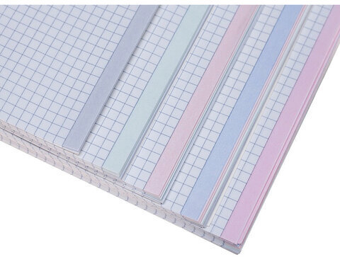 Тетрадь А4, 80 л., HATBER, гребень, клетка, матовая ламинация, цветной срез, "Color texture", 80Т4лВ1гр