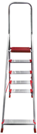 Стремянка алюминиевая 5 ШИРОКИХ СТУПЕНЕЙ 13 см, площадка 1,1 м, нагрузка 225 кг, вес 5,1 кг, НОВАЯ ВЫСОТА, НВ, 5110105/3117105