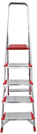 Стремянка алюминиевая 5 ШИРОКИХ СТУПЕНЕЙ 13 см, площадка 1,1 м, нагрузка 225 кг, вес 5,1 кг, НОВАЯ ВЫСОТА, НВ, 5110105/3117105