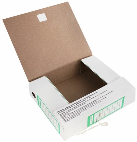 Папка архивная с завязками А4 (325х260 мм), 75 мм, до 700 листов, плотная, микрогофрокартон, ЗЕЛЕНАЯ, BRAUBERG, 124851