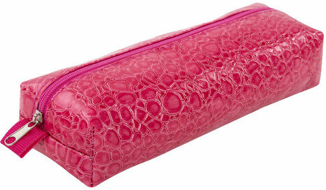 Пенал-косметичка BRAUBERG, "крокодиловая кожа", 20х6х4 см, "Ultra pink", 270850