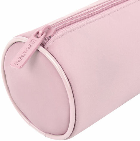 Пенал-тубус BRAUBERG, с эффектом Soft Touch, мягкий, пастельно-розовый, 22х8 см, 272299