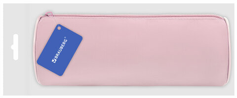 Пенал-тубус BRAUBERG, с эффектом Soft Touch, мягкий, пастельно-розовый, 22х8 см, 272299