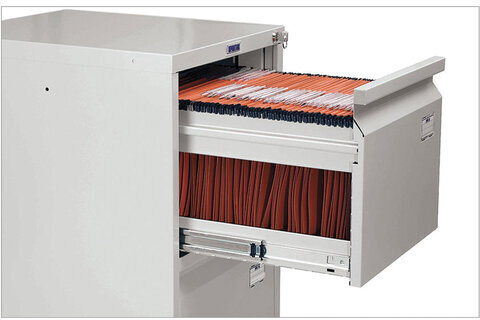 Шкаф картотечный ПРАКТИК "A-43", 995х408х485 мм, 3 ящика для 126 подвесных папок, формат папок A4 (БЕЗ ПАПОК)