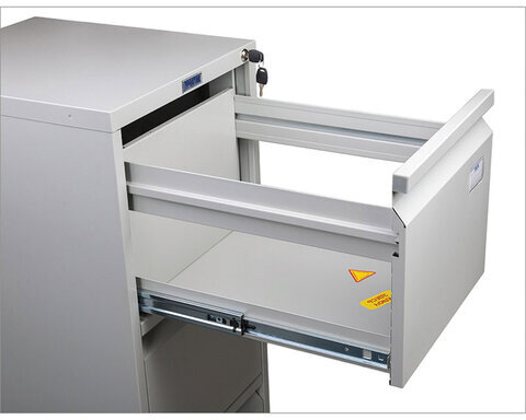 Шкаф картотечный ПРАКТИК "A-43", 995х408х485 мм, 3 ящика для 126 подвесных папок, формат папок A4 (БЕЗ ПАПОК)