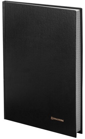 Книга учета 96 л., клетка, твердая, бумвинил, блок офсет, А4 (200х290 мм), BRAUBERG, черная, 130223