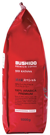 Кофе в зернах BUSHIDO "Red Katana", натуральный, 1000 г, 100% арабика, вакуумная упаковка, BU10004007