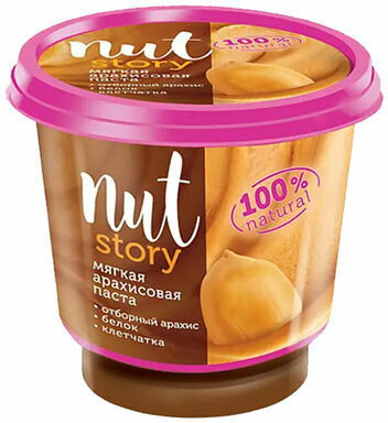 Паста арахисовая NUT STORY, 350 г, пластиковая банка, ПО3