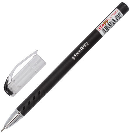 Ручка гелевая STAFF "College" GP-182, ЧЕРНАЯ, корпус черный, игольчатый узел 0,6 мм, линия письма 0,3 мм, 143018