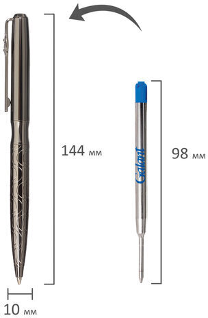 Ручка подарочная шариковая GALANT "NUANCE", корпус оружейный металл, детали оружейный металл, узел 0,7 мм, синяя, 143508