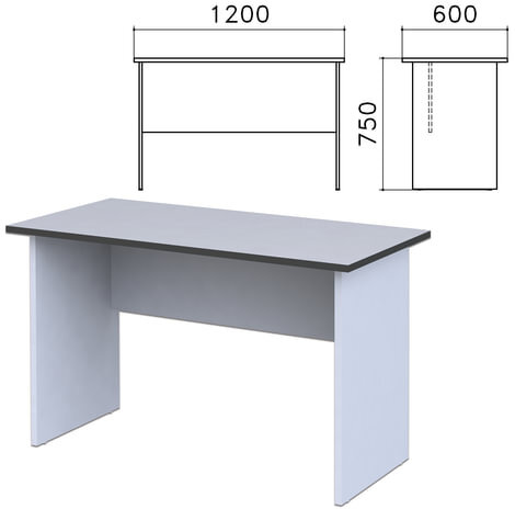 Стол письменный "Монолит", 1200х600х750 мм, цвет серый, СМ21.11