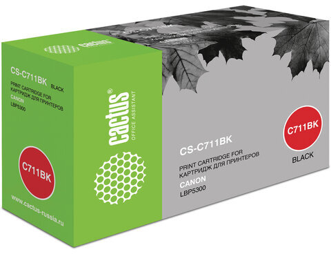 Картридж лазерный CACTUS (CS-C711BK) для CANON LBP-5300, черный, ресурс 6000 страниц