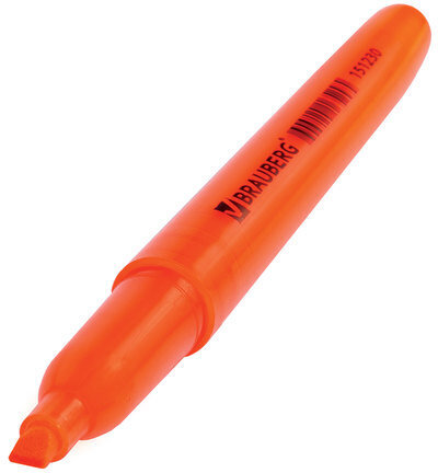 Текстовыделитель BRAUBERG "Vivid", ОРАНЖЕВЫЙ, круглый корпус, линия 1-3 мм, 151230