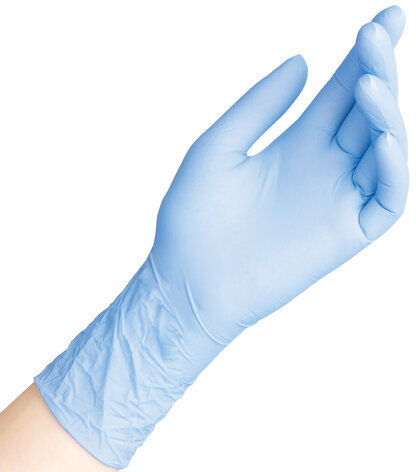 Перчатки нитриловые смотровые 50 пар (100 шт.), размер M (средний), голубые, SAFE&CARE, ZN302