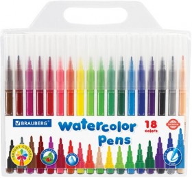 Фломастеры BRAUBERG "PREMIUM", 18 цветов, КЛАССИЧЕСКИЕ, вентилируемый колпачок, ПВХ-упаковка с европодвесом, 151935