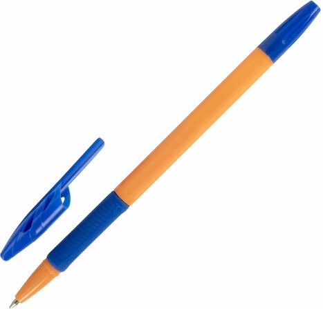 Ручки шариковые с грипом BRAUBERG "ULTRA GT ORANGE", НАБОР 10 ШТУК, СИНИЕ, 0,35 мм, блистер, 144057