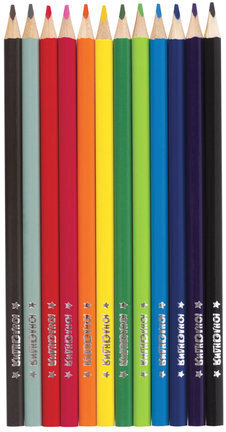 Карандаши цветные ЮНЛАНДИЯ "СЛАДКИЕ ИСТОРИИ", 12 цветов, трехгранные заточенные, 181393