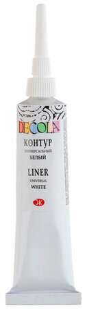 Контур акриловый универсальный "Декола", туба 18 мл, белый, 13603104