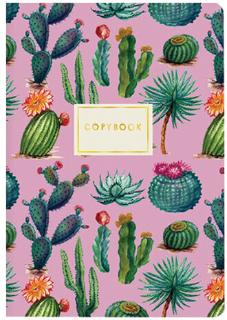 Тетрадь ЕВРО А5 40 л. BRUNO VISCONTI сшивка, клетка, Soft Touch, бежевая бумага 70 г/м2, "КАКТУСЫ", 7-40-001/27