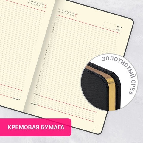 Ежедневник недатированный БОЛЬШОЙ ФОРМАТ 210х297 мм А4, BRAUBERG "Iguana", под кожу, 160 л., черный,114452