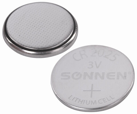 Батарейка SONNEN Lithium, CR2025, литиевая, 1 шт., в блистере, 451973