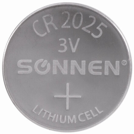 Батарейка SONNEN Lithium, CR2025, литиевая, 1 шт., в блистере, 451973