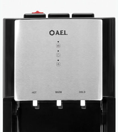 Кулер для воды AEL LD-AEL-811a, напольный, НАГРЕВ/ОХЛАЖДЕНИЕ ЭЛЕКТРОННОЕ, бутыль снизу, 3 крана, чёрный, 00273