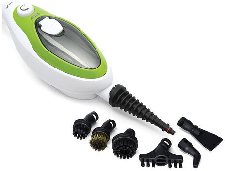 Паровая швабра KITFORT KT-1004-2, 1500 Вт, 1 бар, объем 0,35 л, зеленая