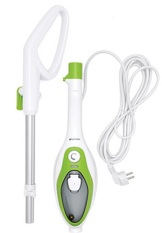 Паровая швабра KITFORT KT-1004-2, 1500 Вт, 1 бар, объем 0,35 л, зеленая