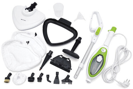 Паровая швабра KITFORT KT-1004-2, 1500 Вт, 1 бар, объем 0,35 л, зеленая