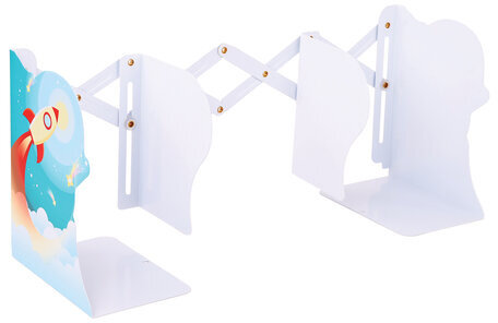 Подставка-держатель для книг и учебников фигурная BRAUBERG KIDS "Cosmo" раздвижная, металлическая, 238068