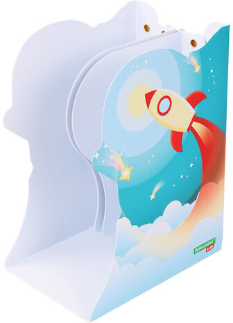 Подставка-держатель для книг и учебников фигурная BRAUBERG KIDS "Cosmo" раздвижная, металлическая, 238068