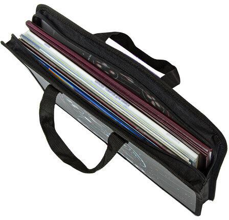 Папка на молнии с ручками ЮНЛАНДИЯ А4, 1 отделение, пластик, ширина 40 мм, "Glitched", 270948