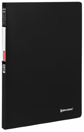 Папка 10 вкладышей BRAUBERG &quot;Office&quot;, черная, 0,5 мм, 271321