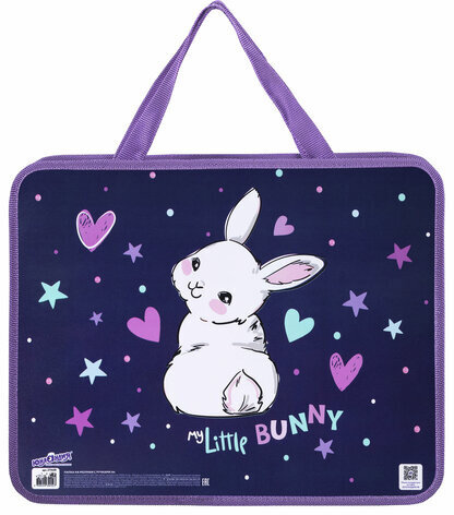 Папка на молнии с ручками ЮНЛАНДИЯ А4, 1 отделение, пластик, ширина 80 мм, "Fluffy Tail", 271459