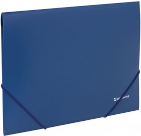 Папка на резинках BRAUBERG, стандарт, синяя, до 300 листов, 0,5 мм, 221623