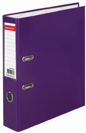 Папка-регистратор BRAUBERG, ламинированная, 75 мм, фиолетовая, 222073